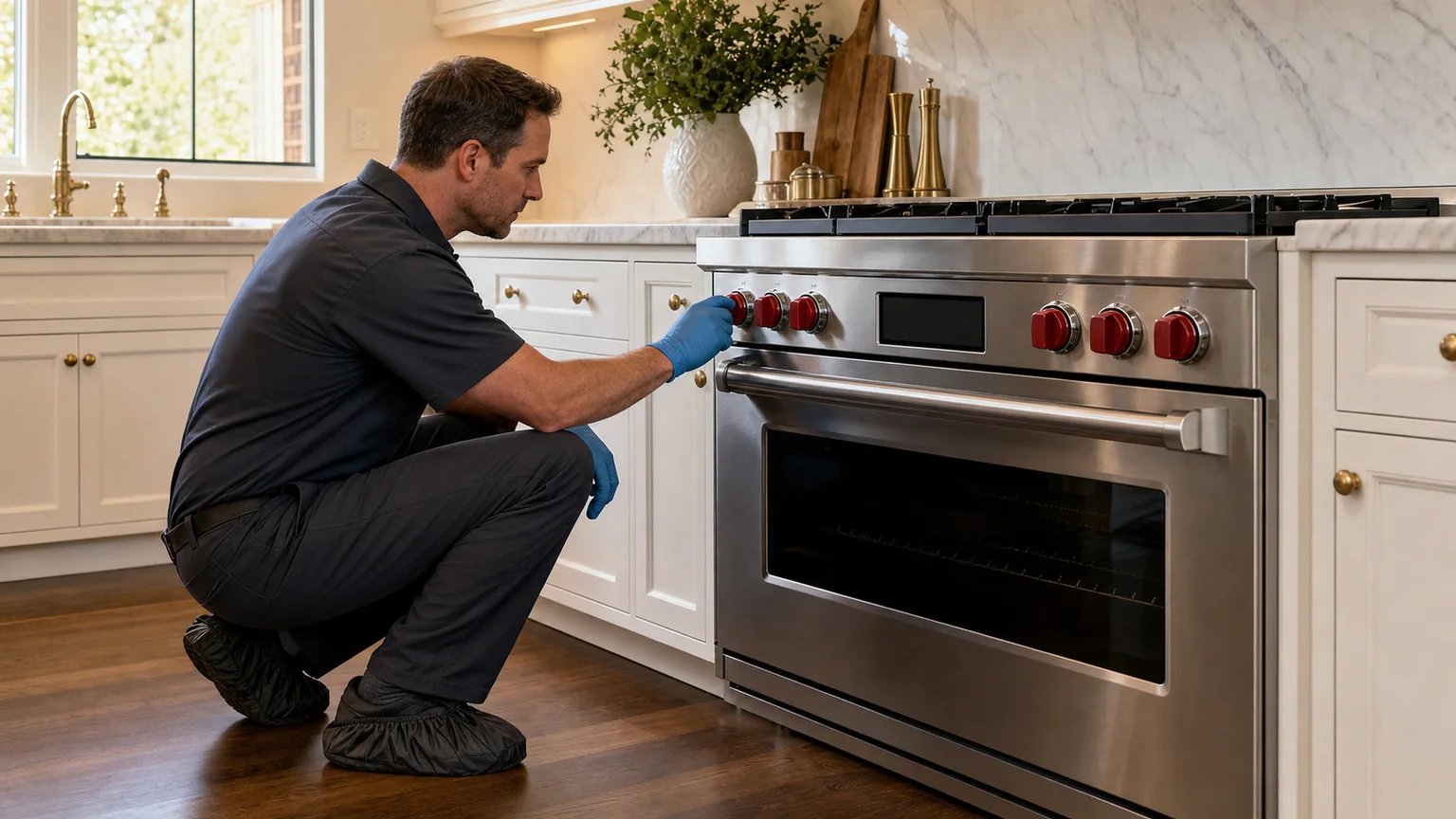Premium kitchen range prepared for a professional diagnostic visit